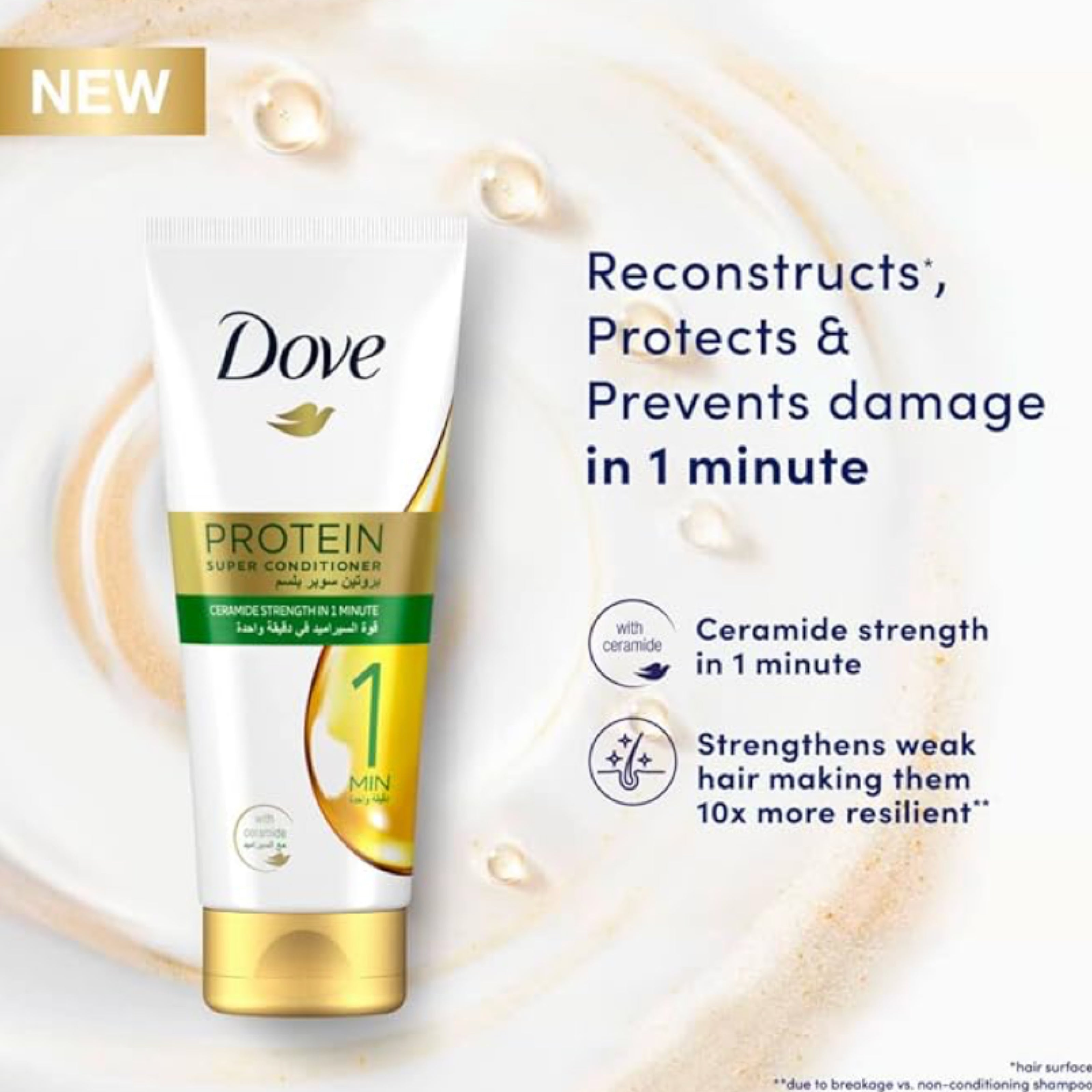 Dove Protein Ceramide Power Conditioner – Hair Repair & Shine | 1 Minute