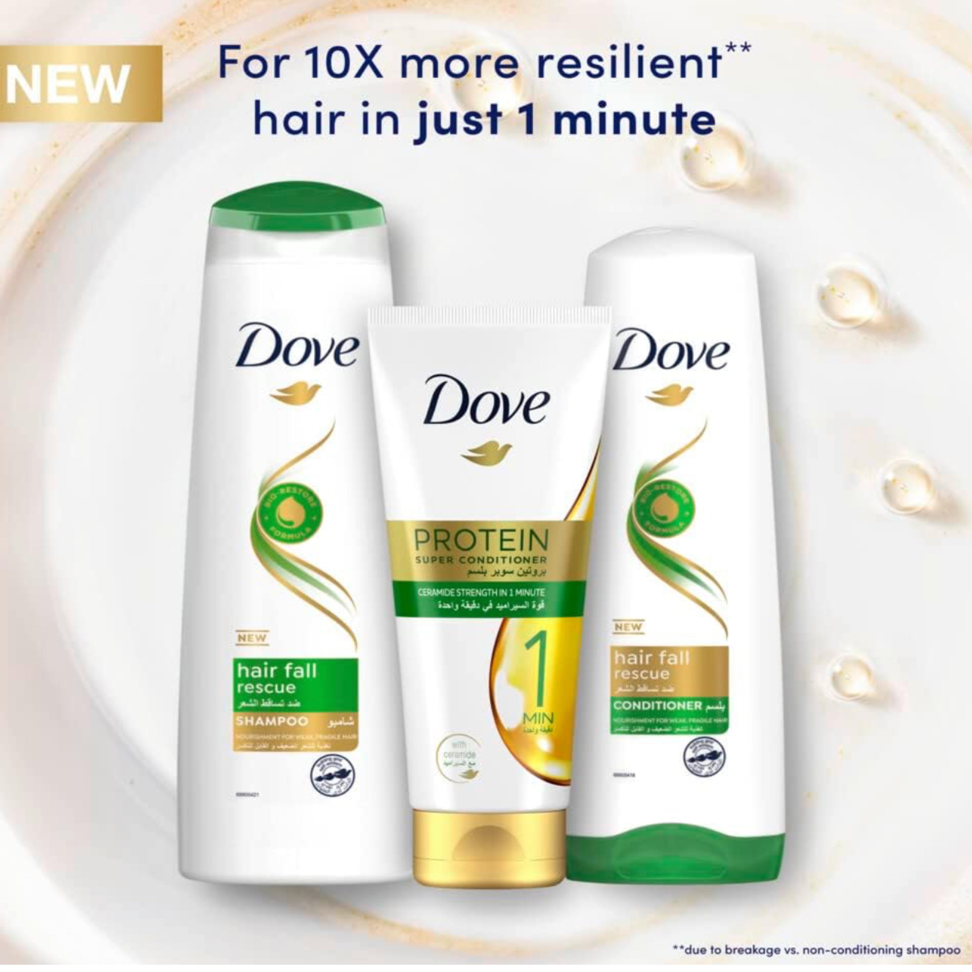 Dove Protein Ceramide Power Conditioner – Hair Repair & Shine | 1 Minute