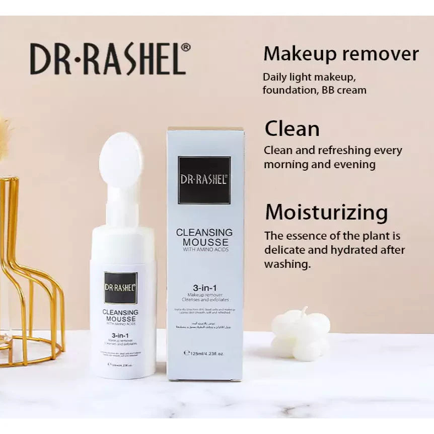 Dr. Rashel 3-in-1 Cleansing Mousse with Amino Acids – 125 ml