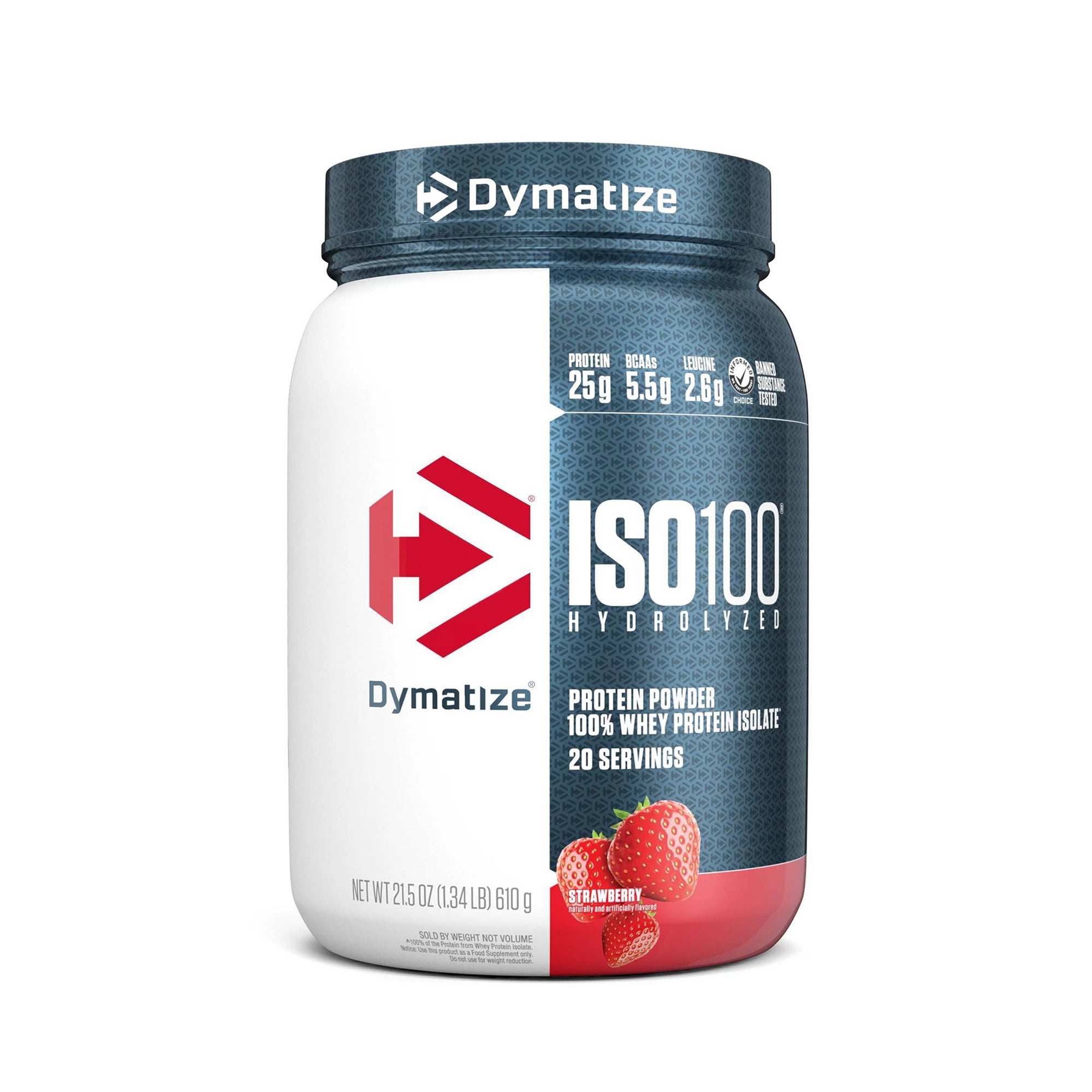 Dymatize ISO 100 Whey Protein Isolate – Strawberry – 610g (20 Servings)