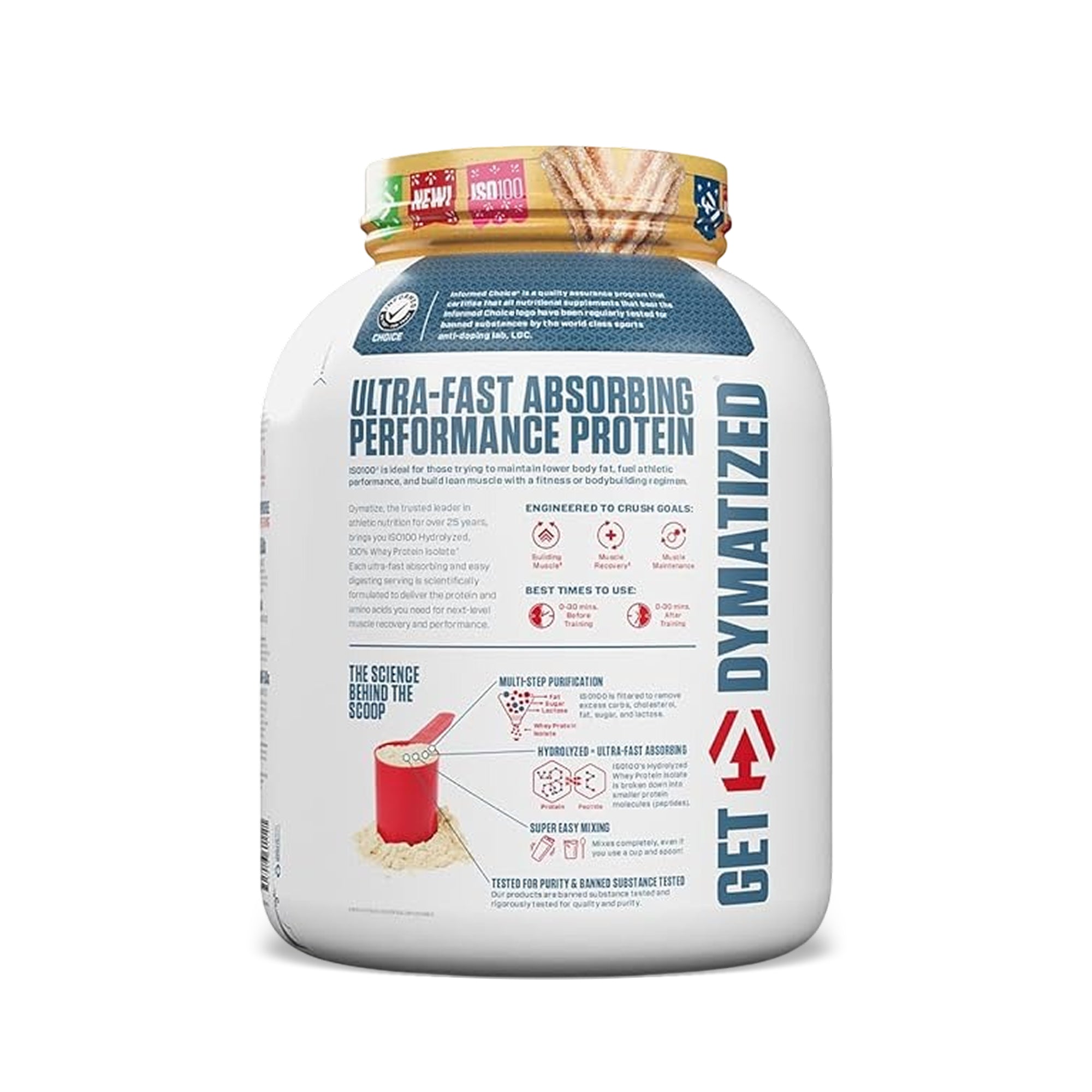 Dymatize ISO 100 Whey Protein Isolate – Cinnamon Churro – 5 LB