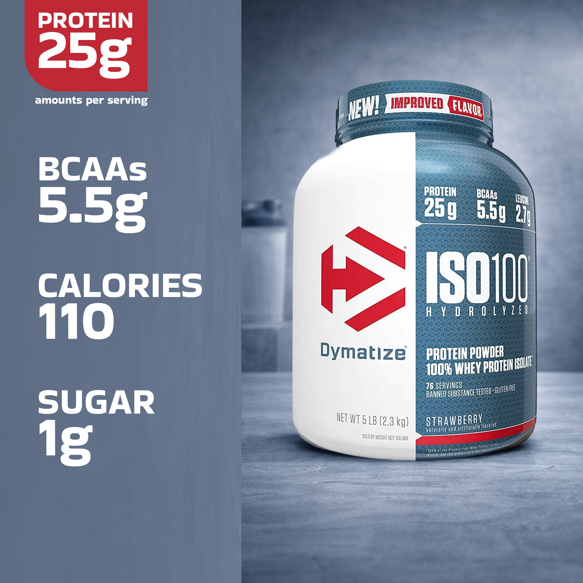 Dymatize ISO 100 Whey Protein Isolate – Hydrolyzed Muscle Building Fuel 5 LB