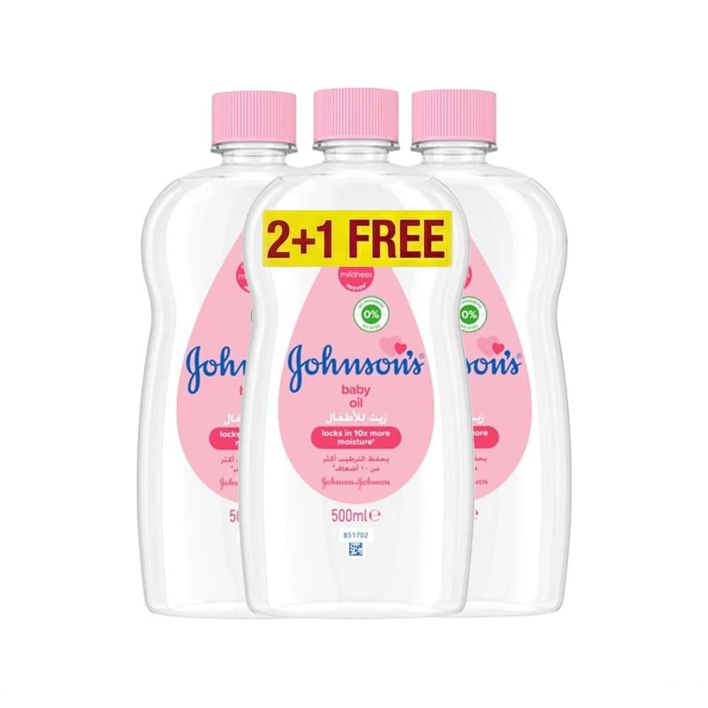 Johnson's baby oil 500ml 2+1 bundle 8 packs