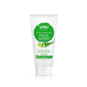 غسول الوجه Vasu 150 مل لتنقية البشرة، غني بزيت النيم والليمون والصبار