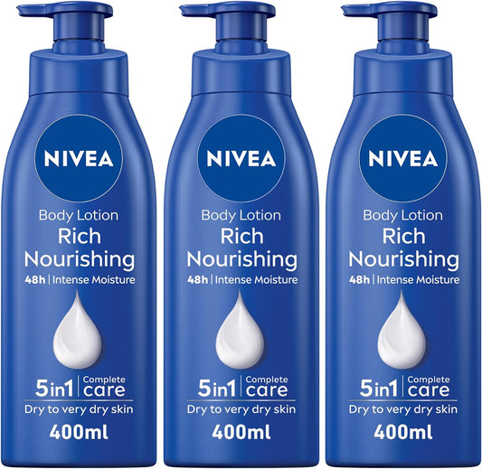 Nivea Body Lotion Extra Dry Skin Nourishing Almond Oil & Vitamin E 3X400 Ml