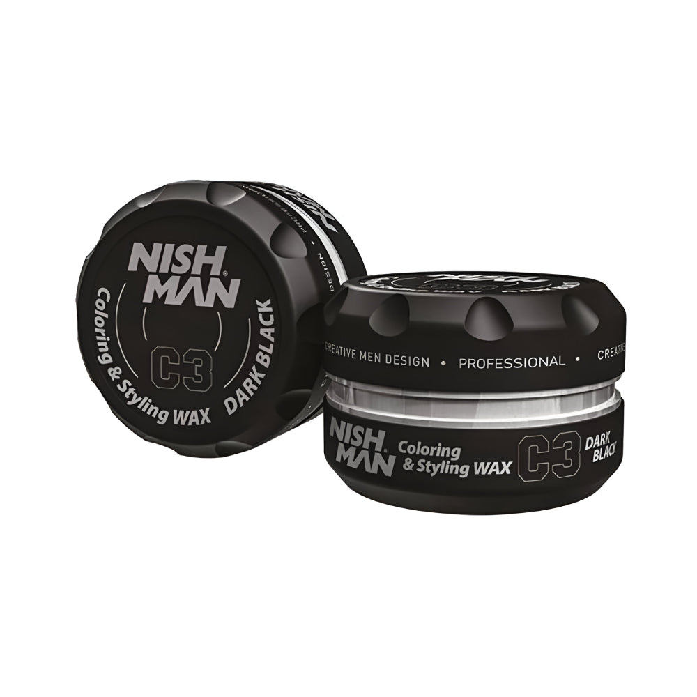 Nishman hair coloring & styling wax 100ml c3 dark black
