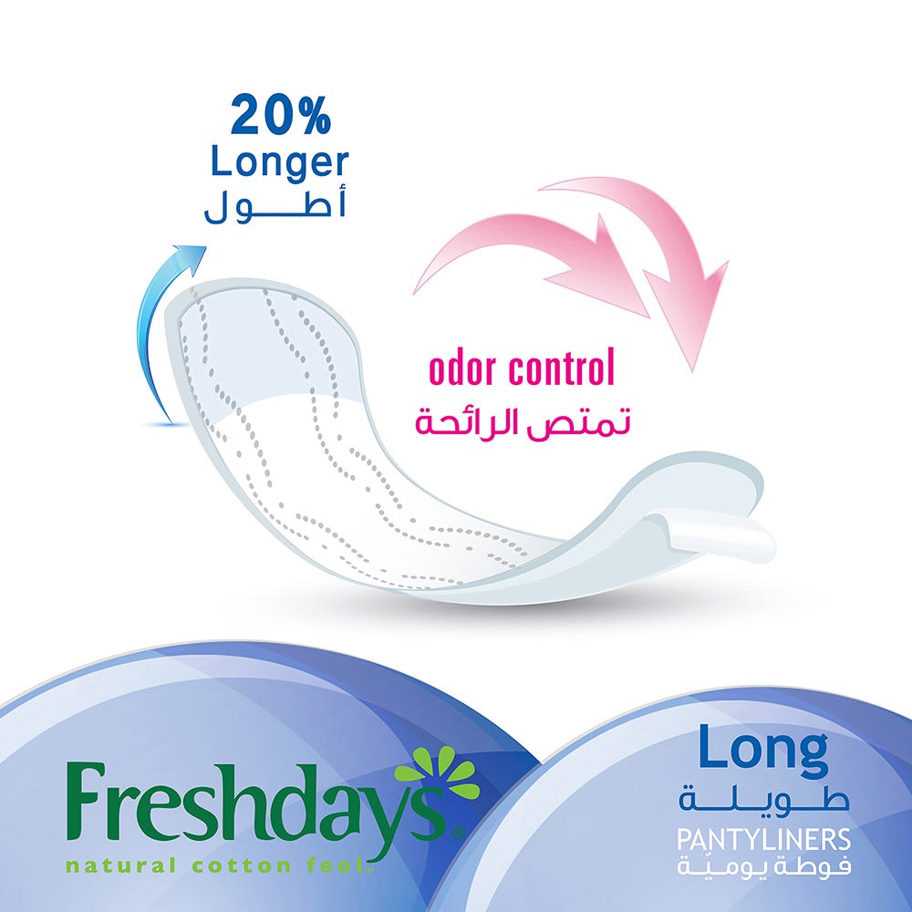 Freshdays Long Pads – Natural Cotton Feminine Pads for Leak Protection