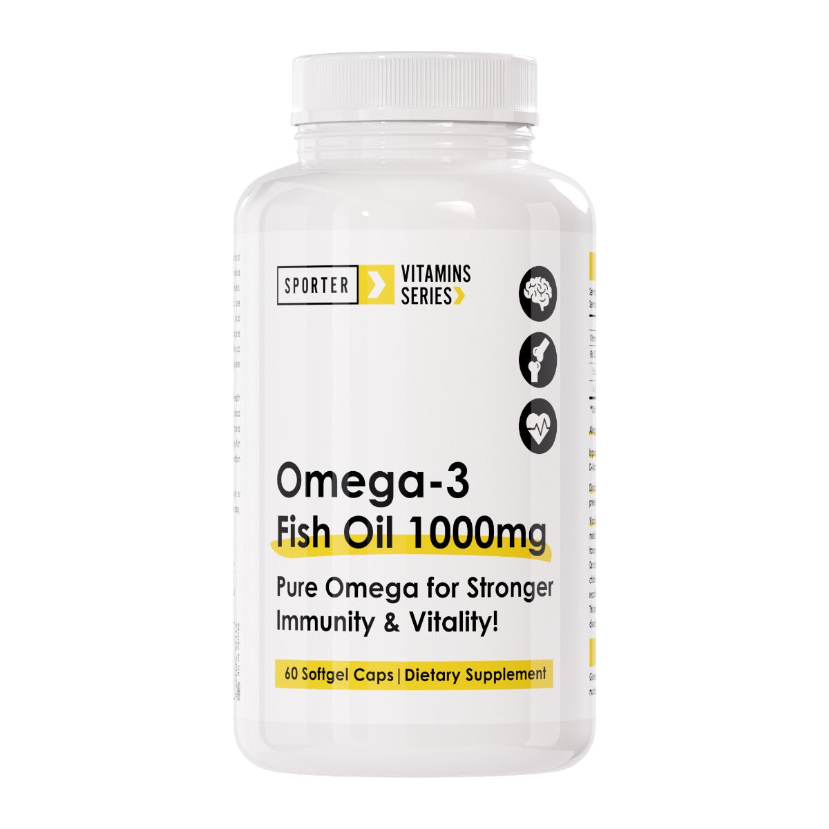 Sporter - Omega-3 Fish Oil 1000mg - Unflavored - 60 Softgels 