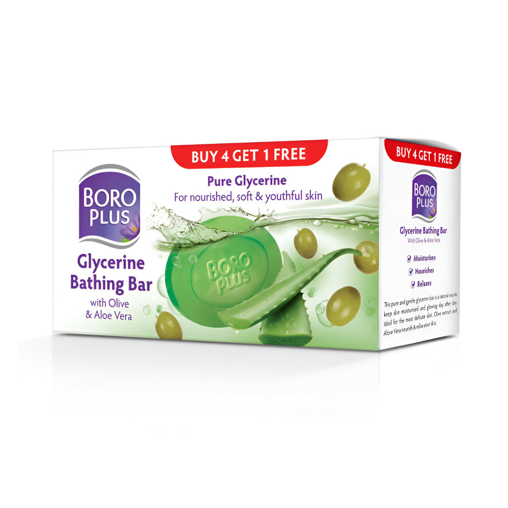 صابون بورو بلس 125 جرام 4+1 مجانًا مع الجلسرين والزيتون والألوة فيرا