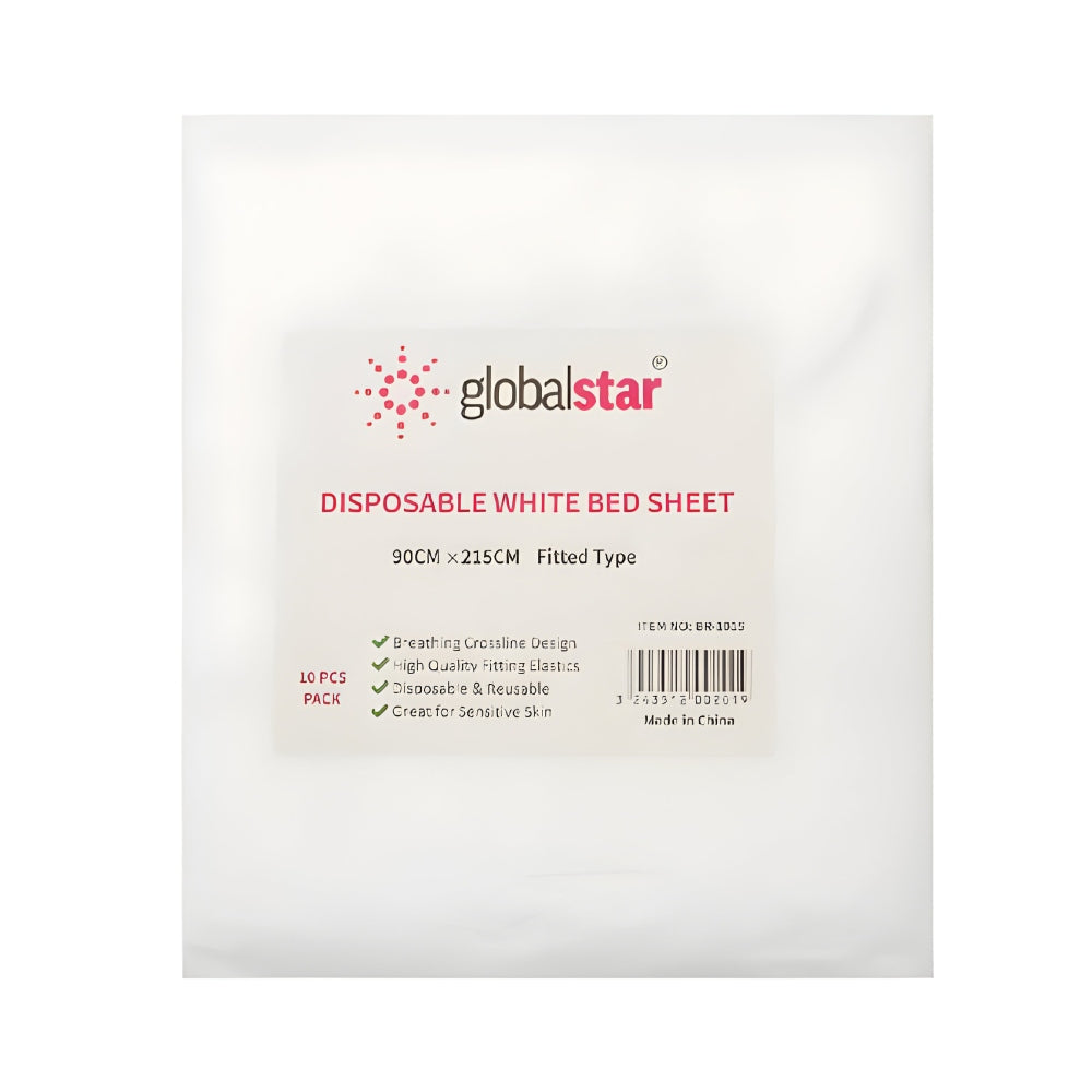 Global Star Bed Cover 10pc BR-1015 White 90 × 215 cm