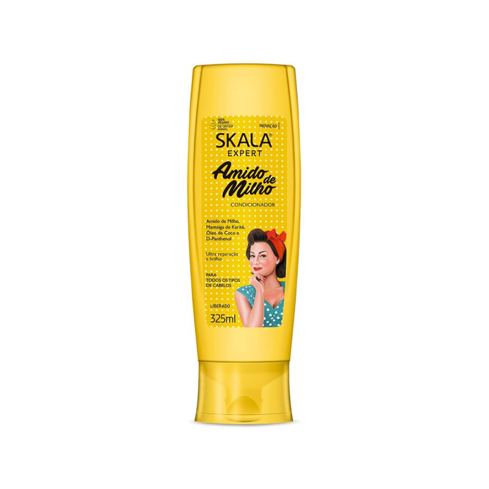 Skala hair conditioner 325ml amido de milho cornstarch extract to repair hair