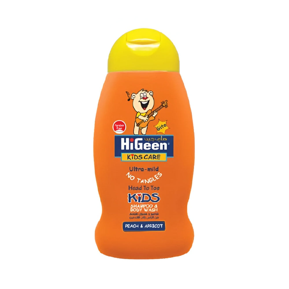 HiGeen Baby Shampoo & Shower Gel 250ml Kids Care Gito With Peach And Apricot Scent