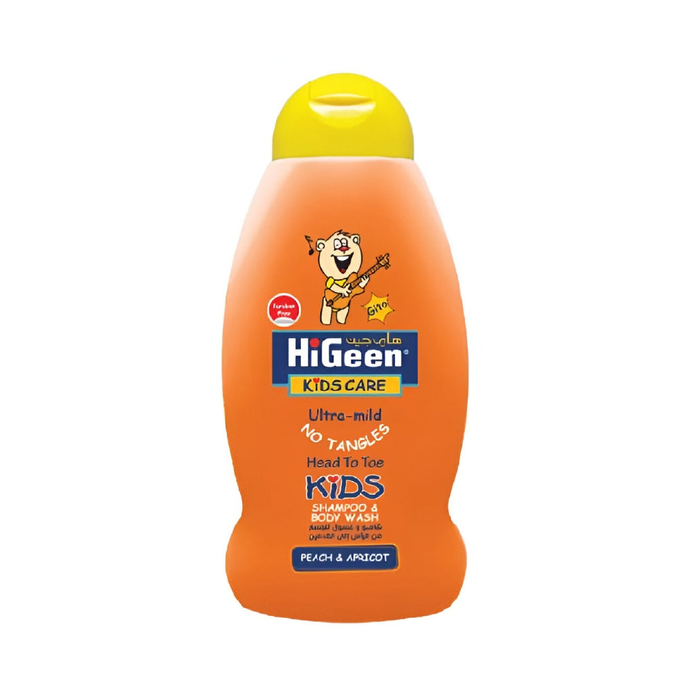 HiGeen Baby Shampoo & Shower Gel 500ml Kids Care Gito With Peach And Apricot Scent