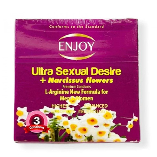 Enjoy Condoms 3pc With Daffodil Flower