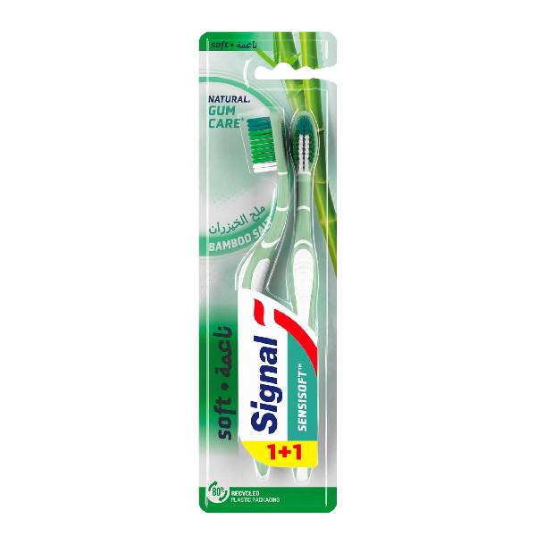 فرشاة أسنان Signal Soft Bamboo Salt 1+1 مجانًا