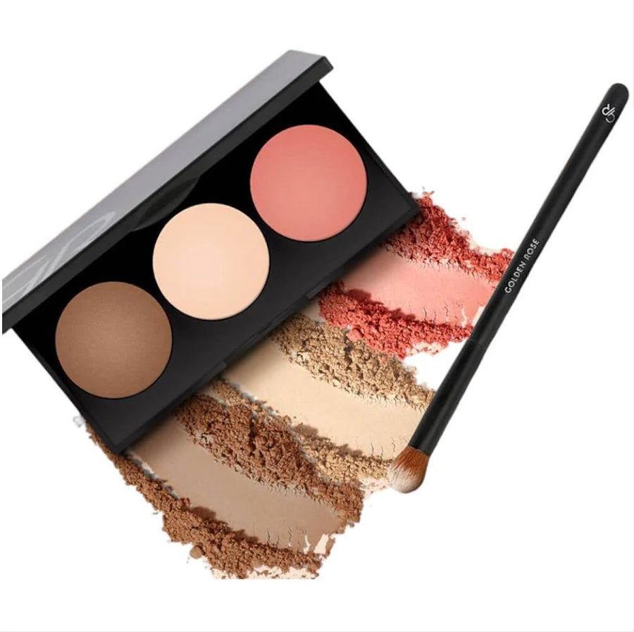 Golden Rose Contour Palette – Professional Face Sculpting & Highlighting