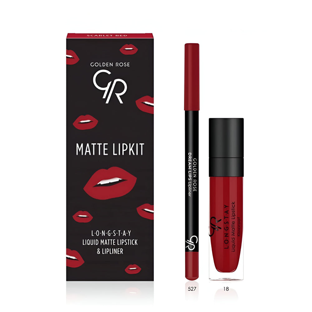 Golden Rose Golden Rose Lip Kit Matte Scarlet Red