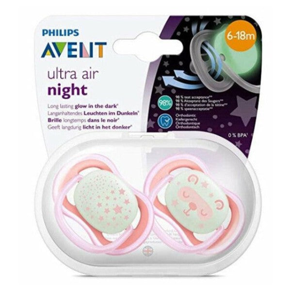Philips avent baby pacifier 2pc scf376/22 from 6 18 months