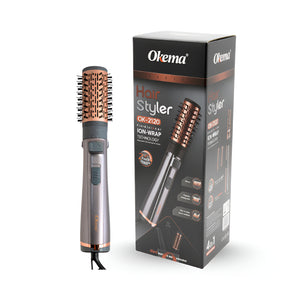 Okema Thermal Hair Brush ok-2120 Professional Rotating With Ionic Technology