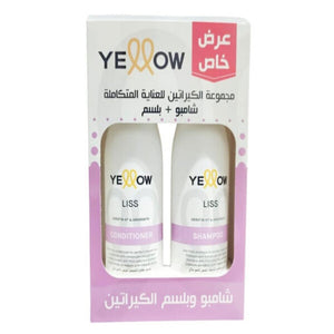 Yellow Hair Shampoo & Conditioner 500ml Keratin