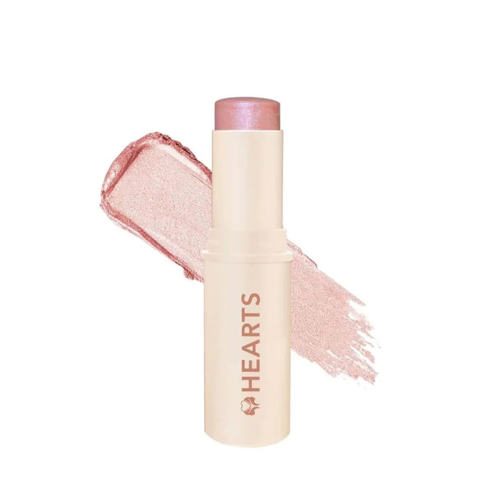 Hearts Highlighter Stick – Dewy Sparkle Cream-to-Powder Face Makeup