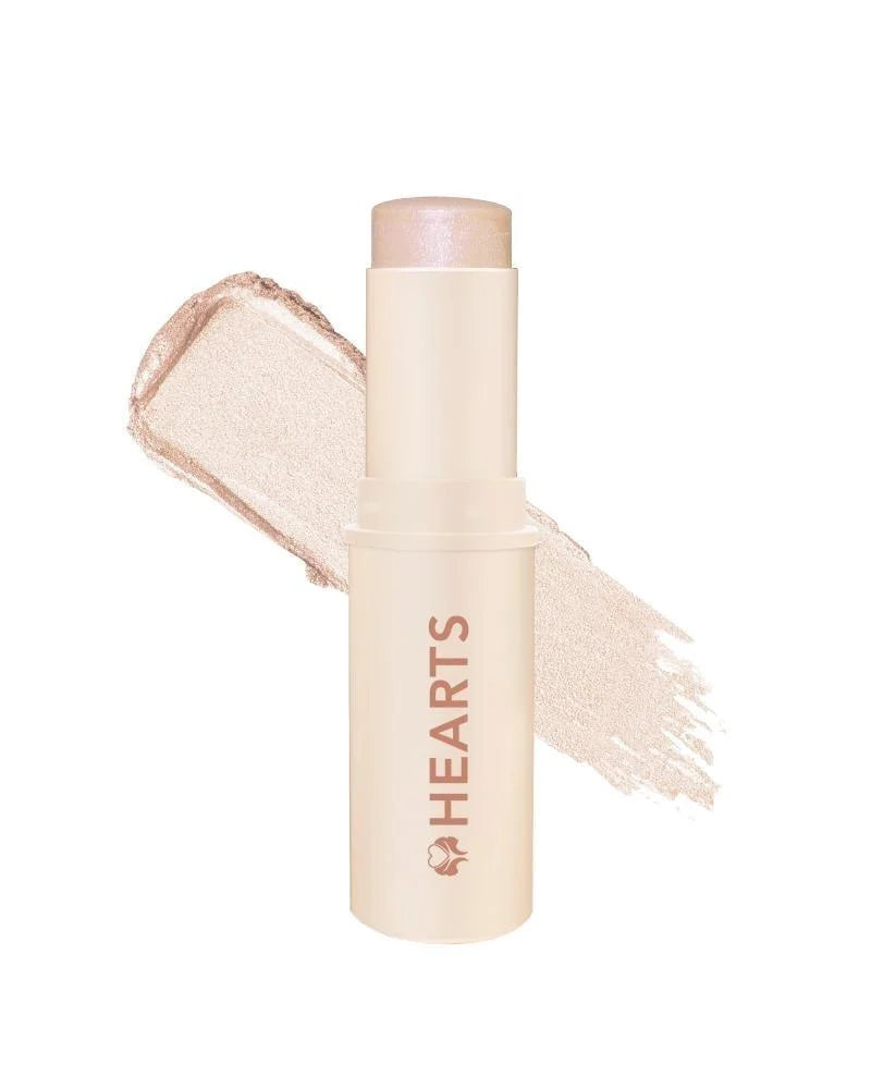 Hearts Highlighter Stick – Dewy Sparkle Cream-to-Powder Face Makeup