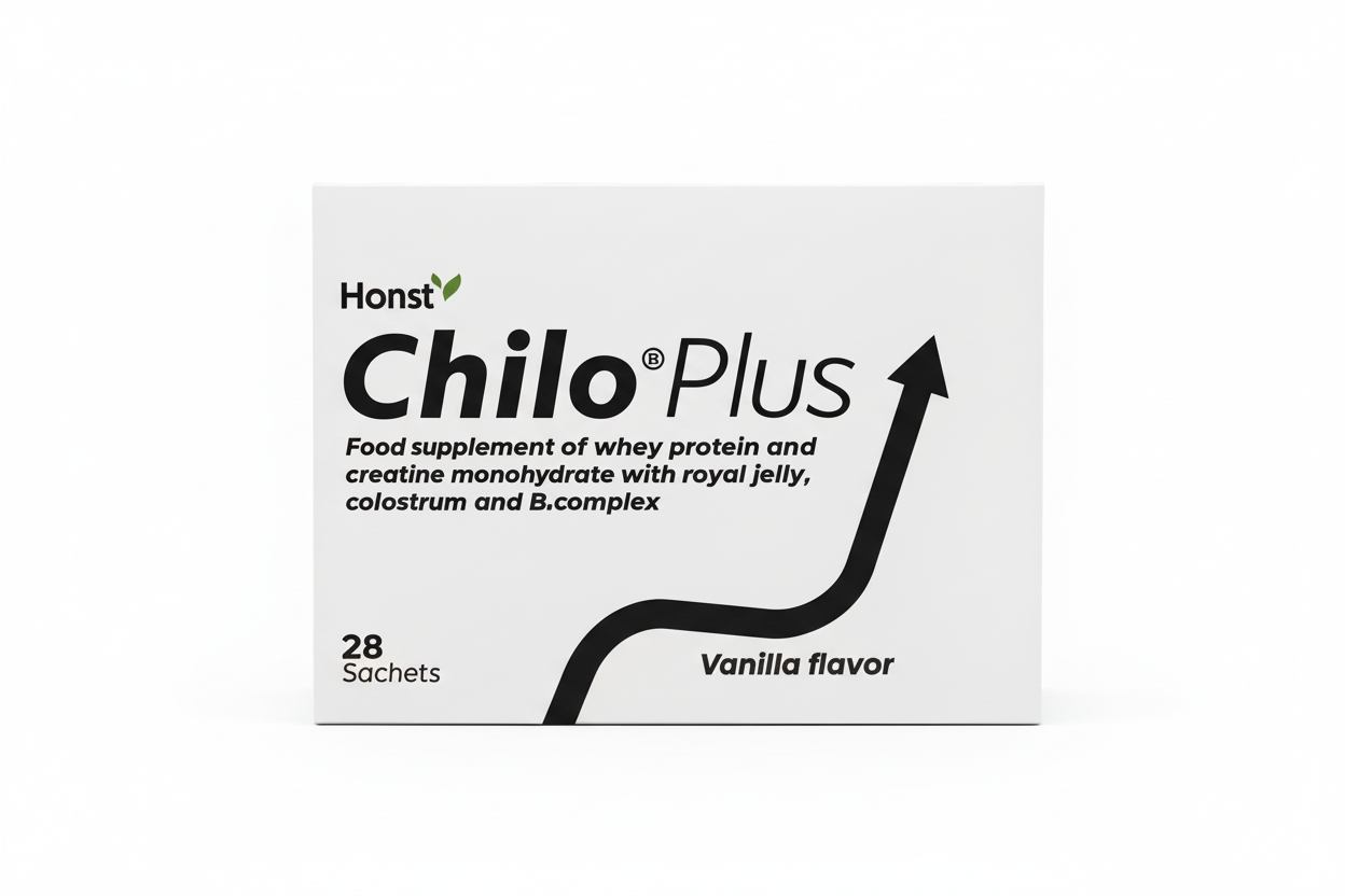 Honst Chilo Plus Protein & Creatine Sachets – Vanilla Flavor | With B Vitamins, Royal Jelly & Colostrum 10PK