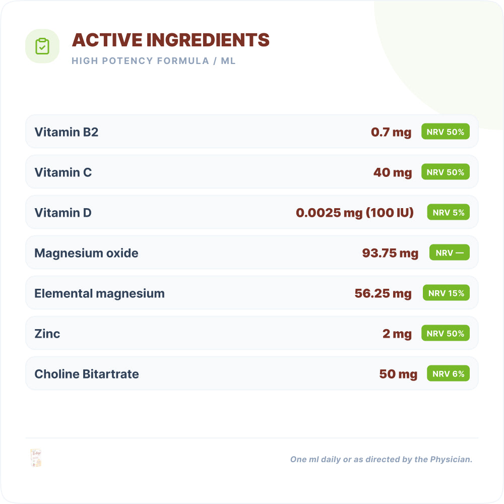 قطرات فيتامينات متعددة للأطفال Honst S-Far | لدعم المناعة – 50 مل