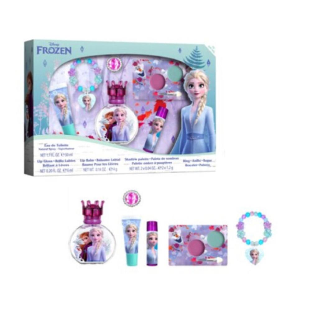 Disney Baby Gift Set Frozen Set (50 ml Eau De Toilette Or Perfume + Lip Gloss + Eyeshadow + Bracelet + Ring)