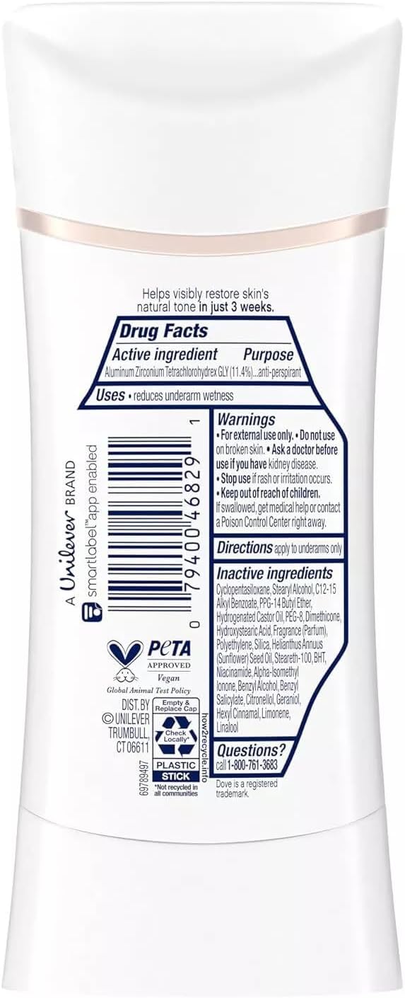 Dove Even Tone Antiperspirant Deodorant - rosewood & powder (74g)