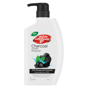 غسول الجسم المضاد للبكتيريا من Lifebuoy بالفحم والنعناع 500 مل