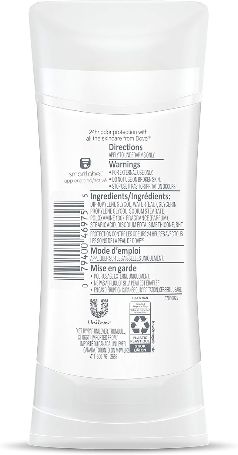 Dove 0% Aluminum Deodorant Stick – Sensitive Skin (74g)