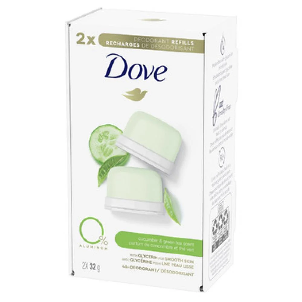 Dove 0% Aluminum Deodorant – Cucumber & Green Tea (Refill)