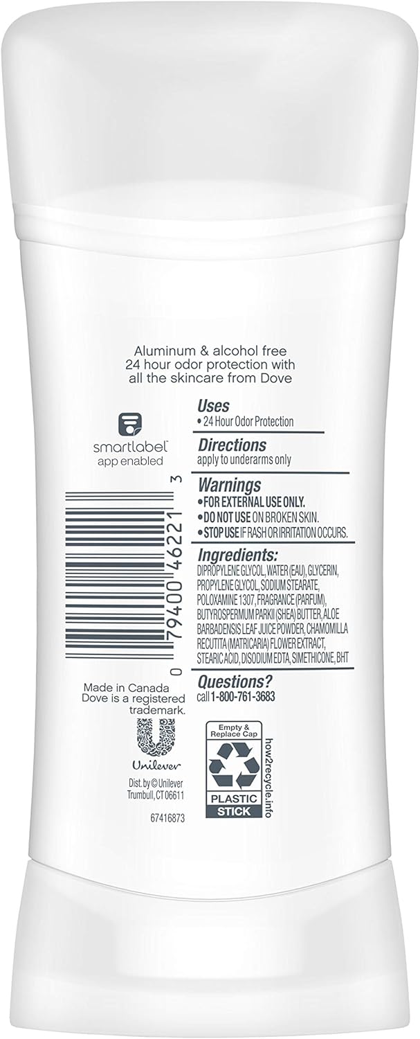 Dove 0% Aluminum Deodorant - Cucumber & Green Tea (74g)