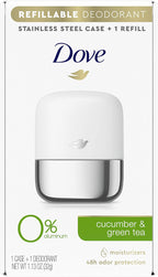 Dove 0% Aluminum Deodorant – Cucumber & Green Tea (Refillable - Starter Kit) (32 g)