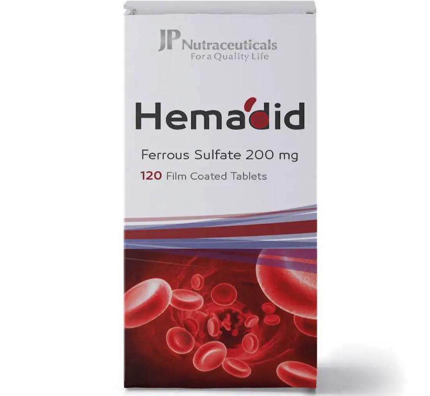 Hemadid 200mg Iron Supplement - 120 Tablets for Anemia & Energy Support