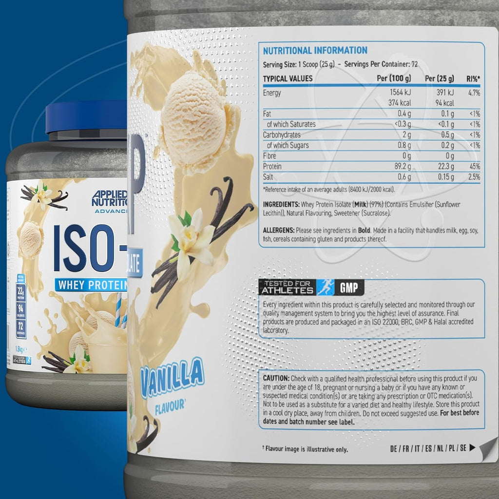 An Iso-XP 100% Whey Protein Isolate, Vanilla, 1.8 Kg