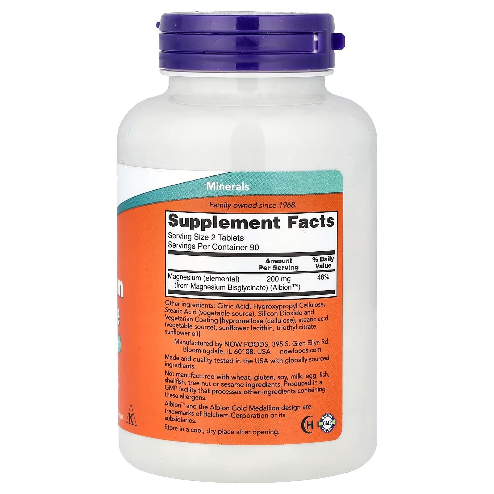 NOW Foods Magnesium Glycinate - 180 Tablets