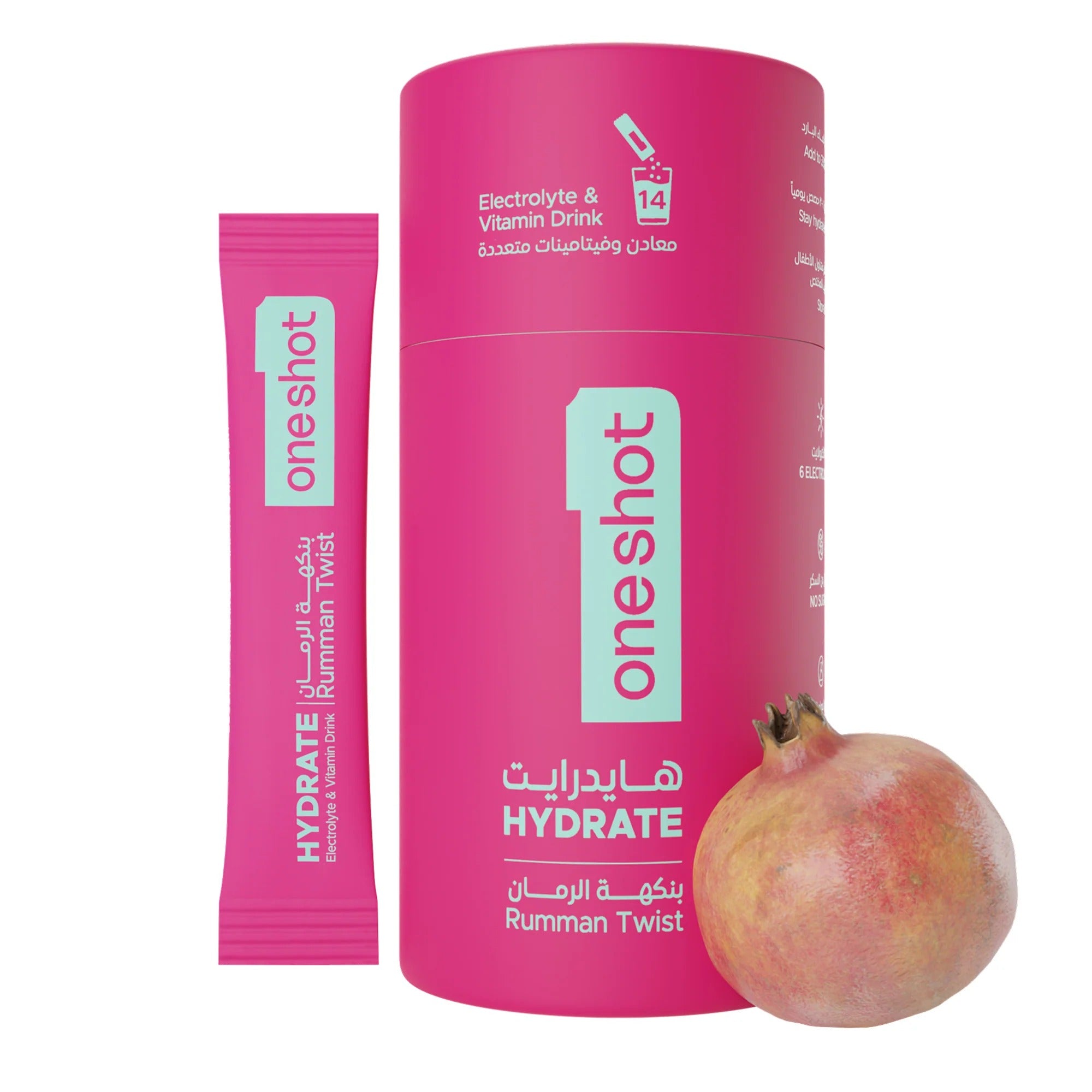 Oneshot Hydrate - Electrolyte Drink - Rumman Twist (14 Sticks)