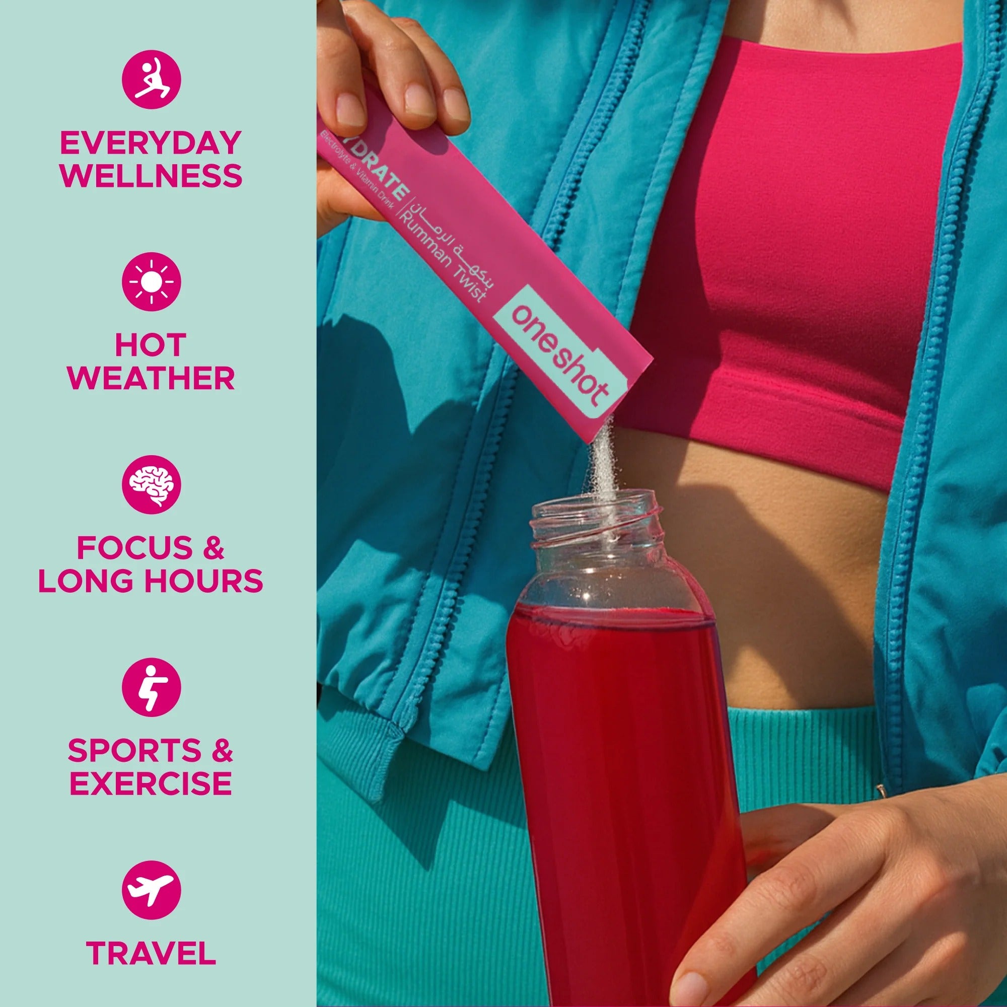 Oneshot Hydrate - Electrolyte Drink - Rumman Twist (14 Sticks)