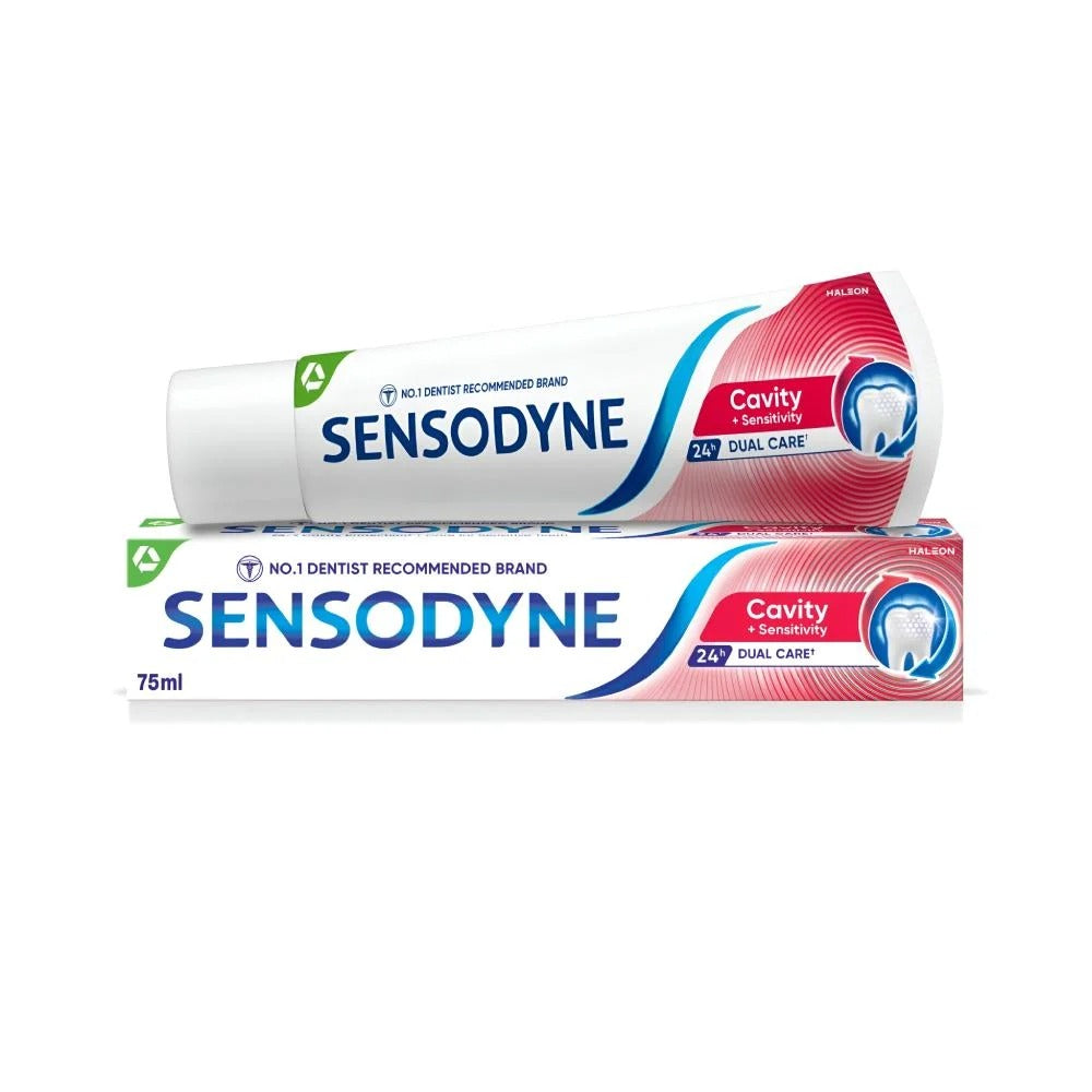 معجون أسنان Sensodyne للتسوس وحساسية الأسنان - حماية مزدوجة 24 ساعة 75مل