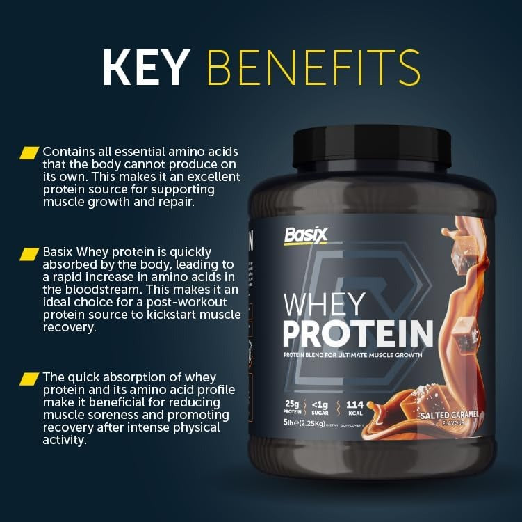 Basix - Muscle Whey Protein - Salted Caramel - 5 LB