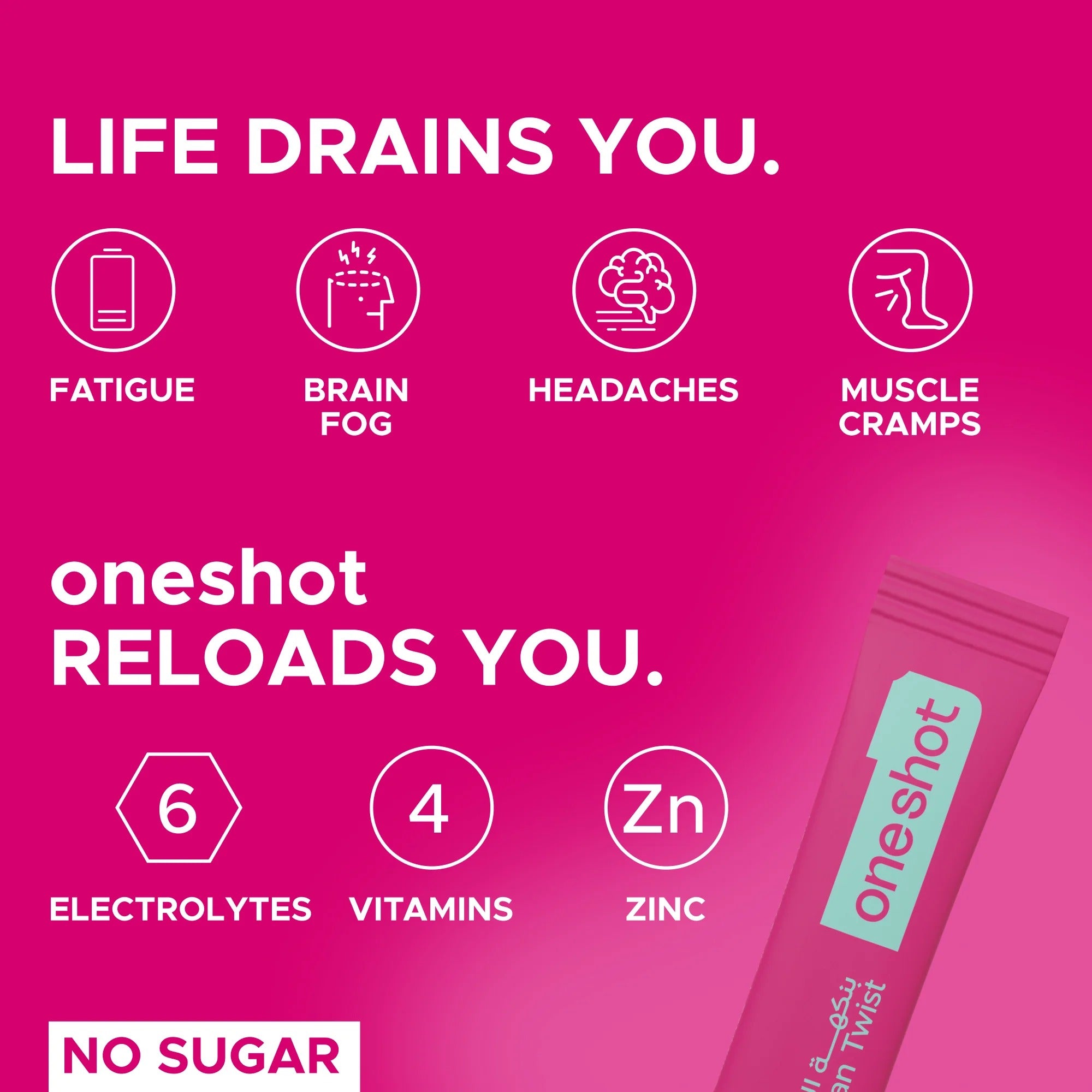 Oneshot Hydrate - Electrolyte Drink - Rumman Twist (14 Sticks)