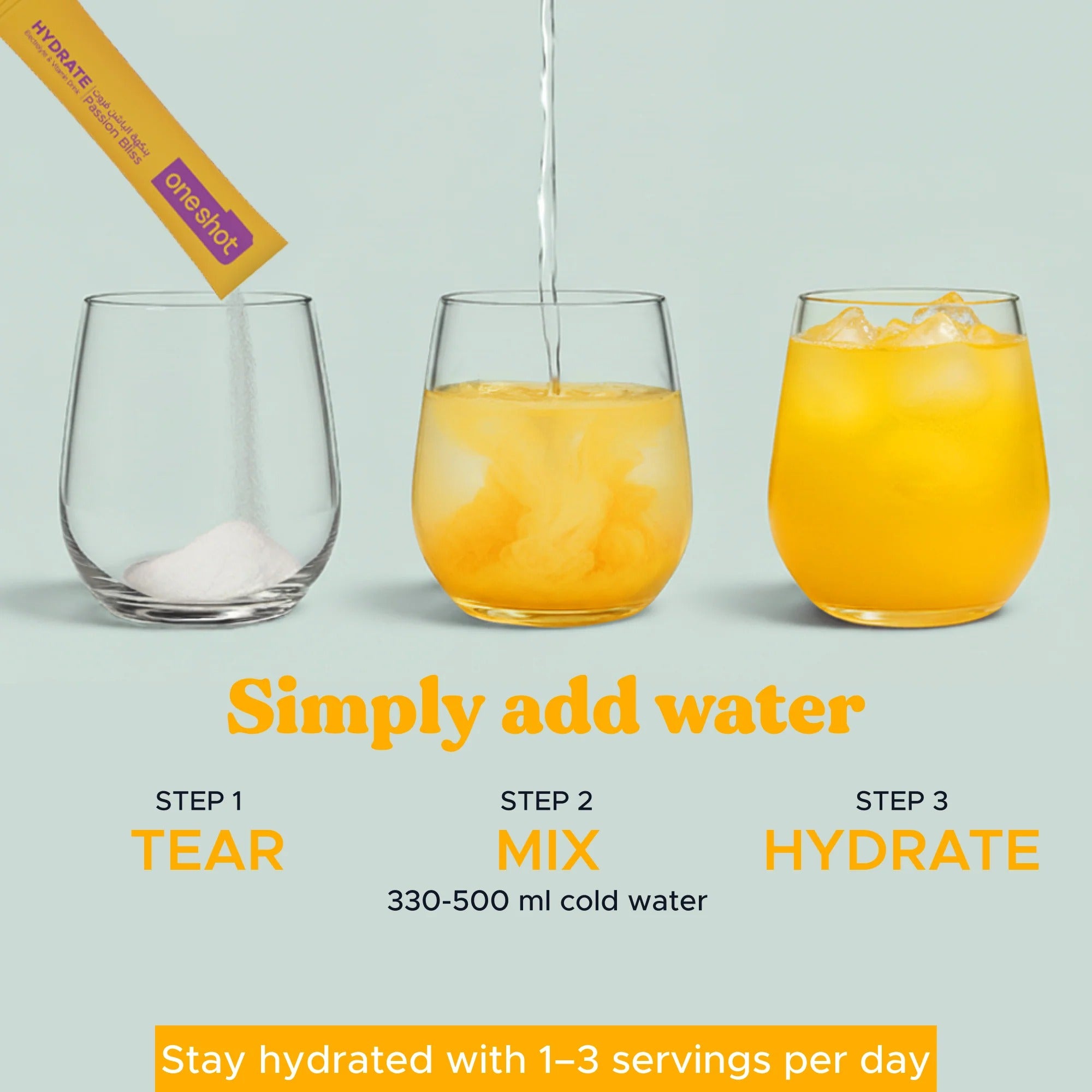 Oneshot Hydrate - Electrolyte Drink - Passion Bliss (14 Sticks)