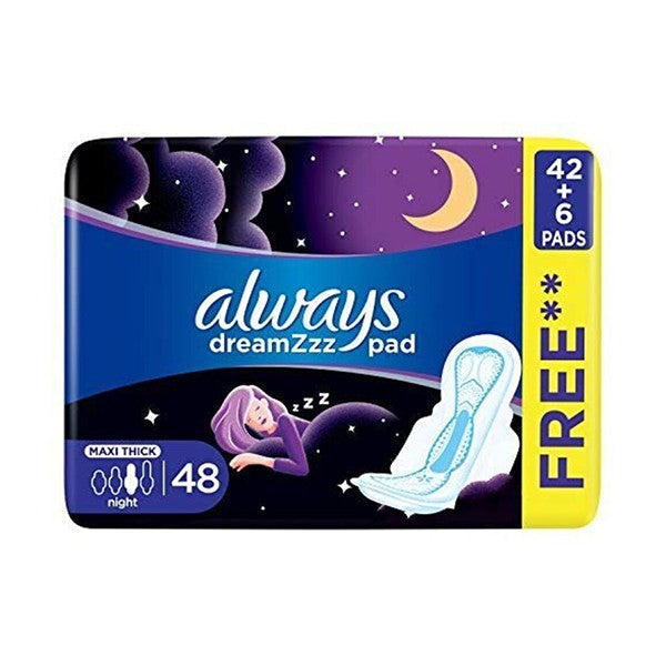Always Pads 48Pads Maxi Thick Night Dreamzz Thick With Wings