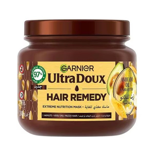 Garnier hair mask 340ml ultra doux hair remedy avocado oil and shea butter