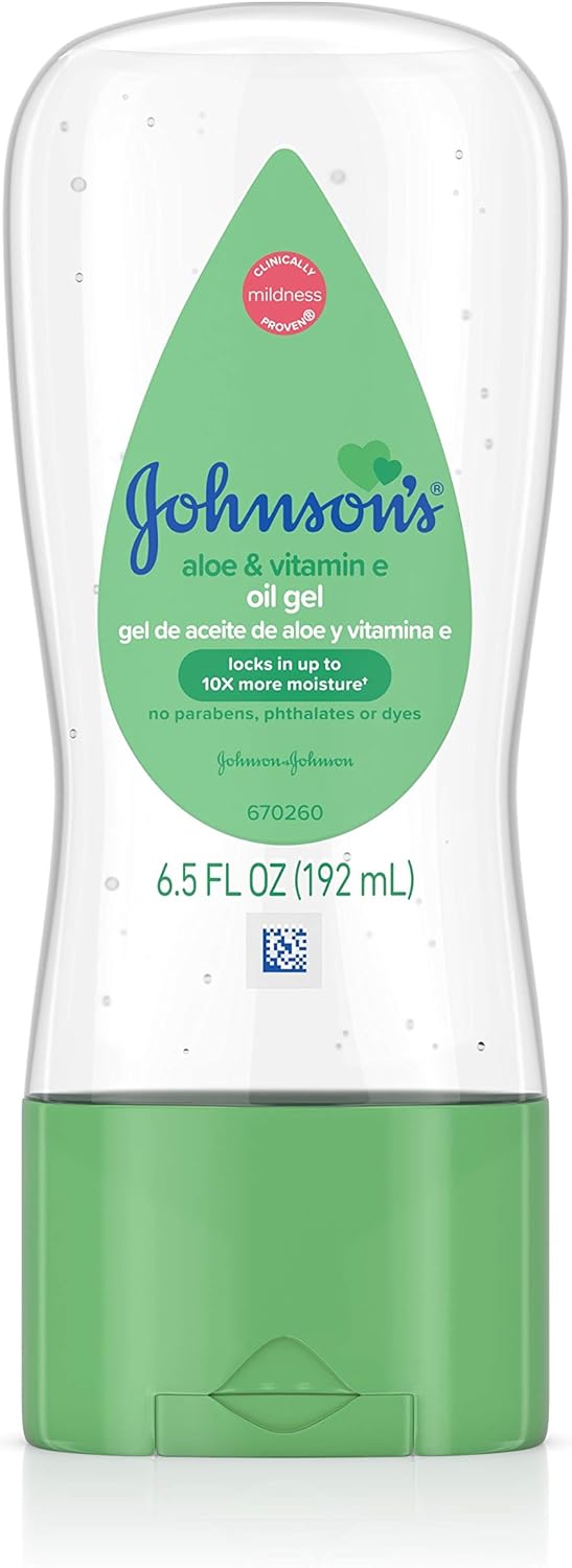 Johnson's Baby Oil Gel with Aloe Vera and Vitamin E – 6.5 fl oz