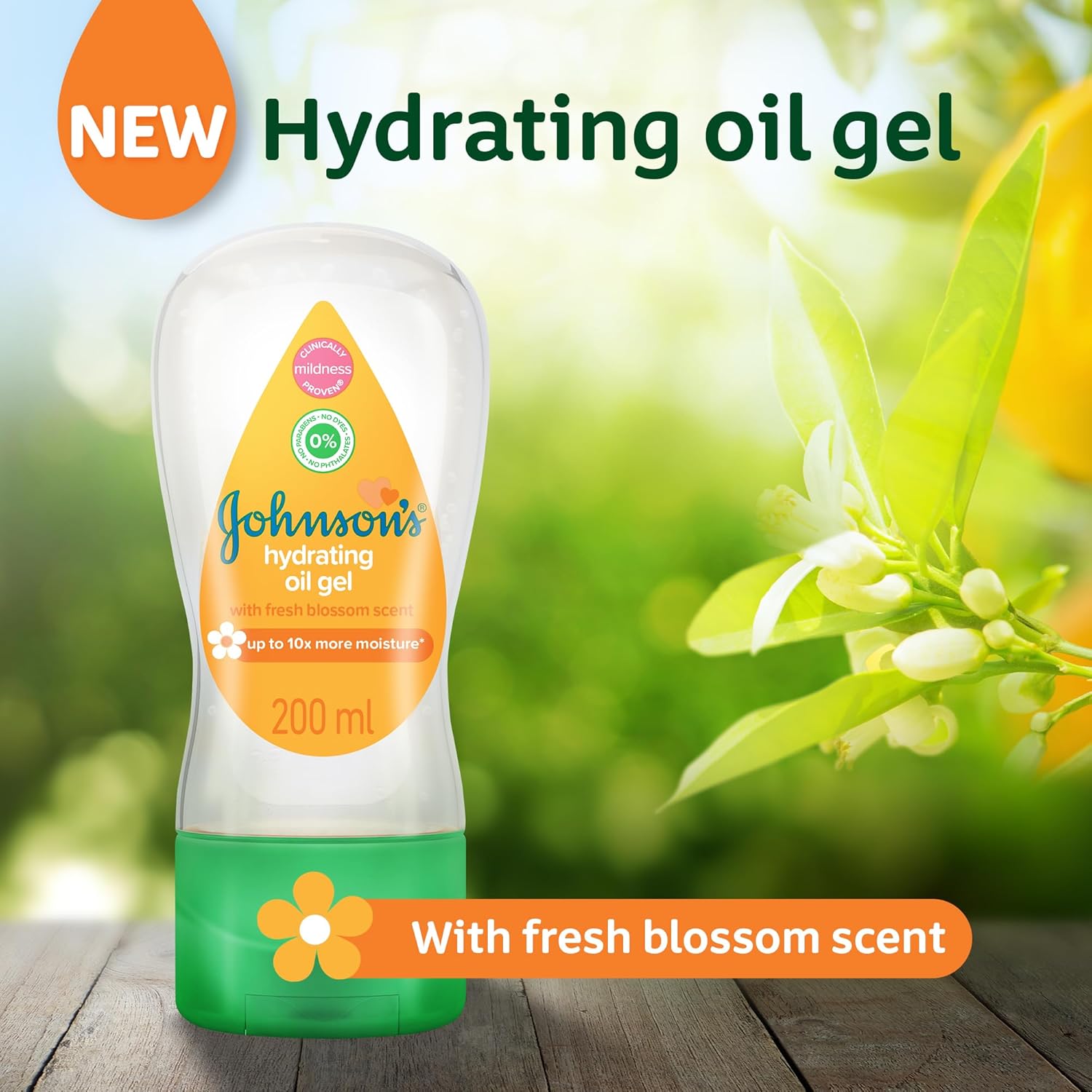 Johnson's Baby Oil Gel – Refreshing Floral Scent Moisturizer, 6.5oz