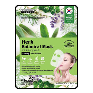 Mbeauty face mask 23ml with calming and purifying herbs for skin
