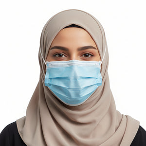 قناع وجه طبي قابل للتصرف من Kinmed – 50 قطعة في كل علبة - أزرق